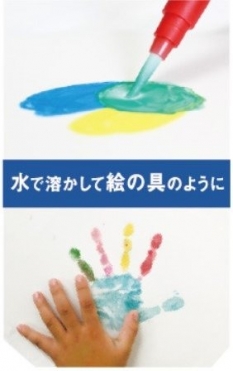 水で溶かして絵の具のように